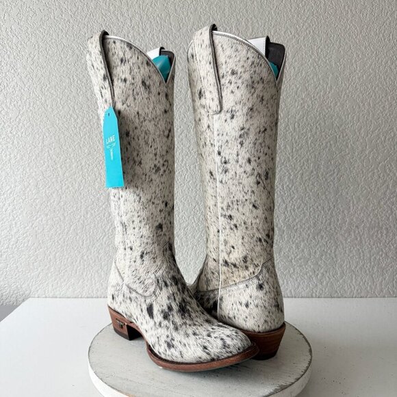 Lane boots Shoes - Lane Boots Womens Cowhide Cowboy Boots Tall Black Western Cow Skin Size 7 NEW